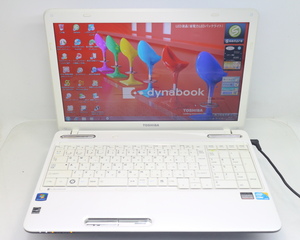 東芝 dynabook T350/34BWJ(リュクスホワイト)/Core i3-380M/4GBメモリ/HDD500GB/無線LAN/15.6TFT/Windows 7 Home Premium 64ビット #0223