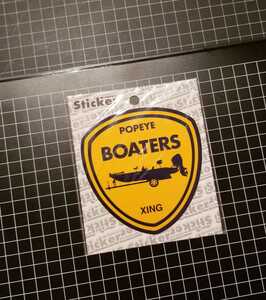 POPEYE BOATERS STICKER ポパイ　ステッカー　シール/　ロードサイン　BLACK　BASS ブラック　バス JAPAN ROAD Signboard