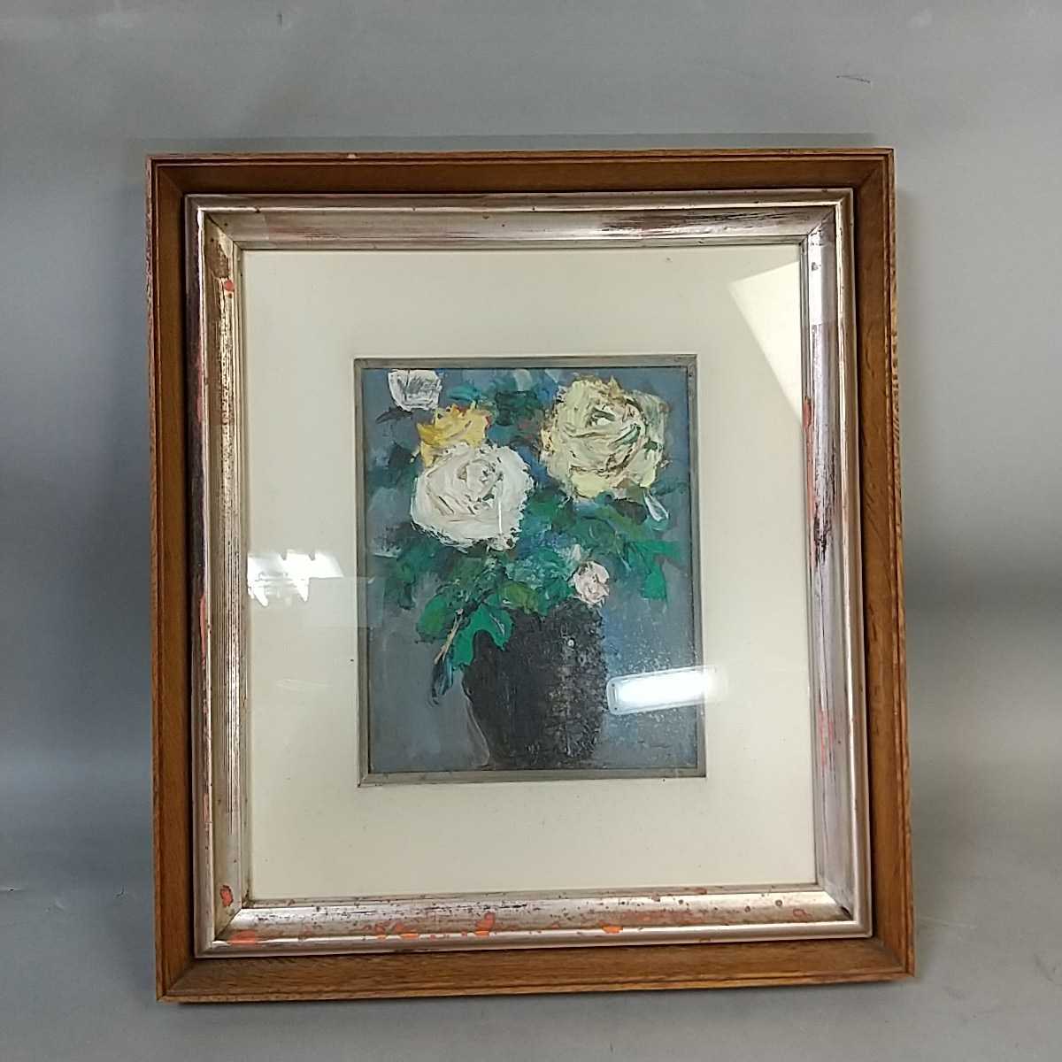 関川富士郎【薔薇】F8 文部大臣賞 静物画 ばらの傑作 油彩 油絵 絵画