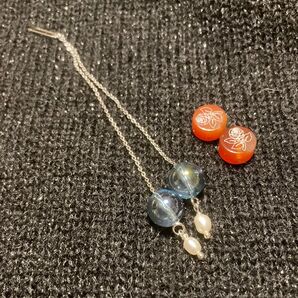 @ パールアメリカンピアス 替え天然石付 セット