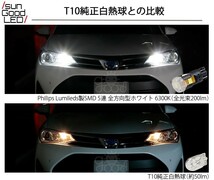 T10 LED ポジションランプ ライセンスランプ フィリップス製 200lm ホワイト 6300K カーLED専門店 サングッド 2個 a-a-4_画像3