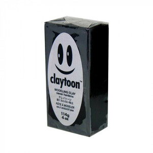 MODELING CLAY(モデリングクレイ) claytoon(クレイトーン) カラー油粘土 ブラック 1/4bar(1/4Pound) 6個セット