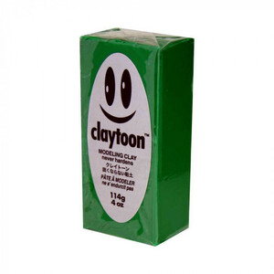 MODELING CLAY(モデリングクレイ) claytoon(クレイトーン) カラー油粘土 グリーン 1/4bar(1/4Pound) 6個セット