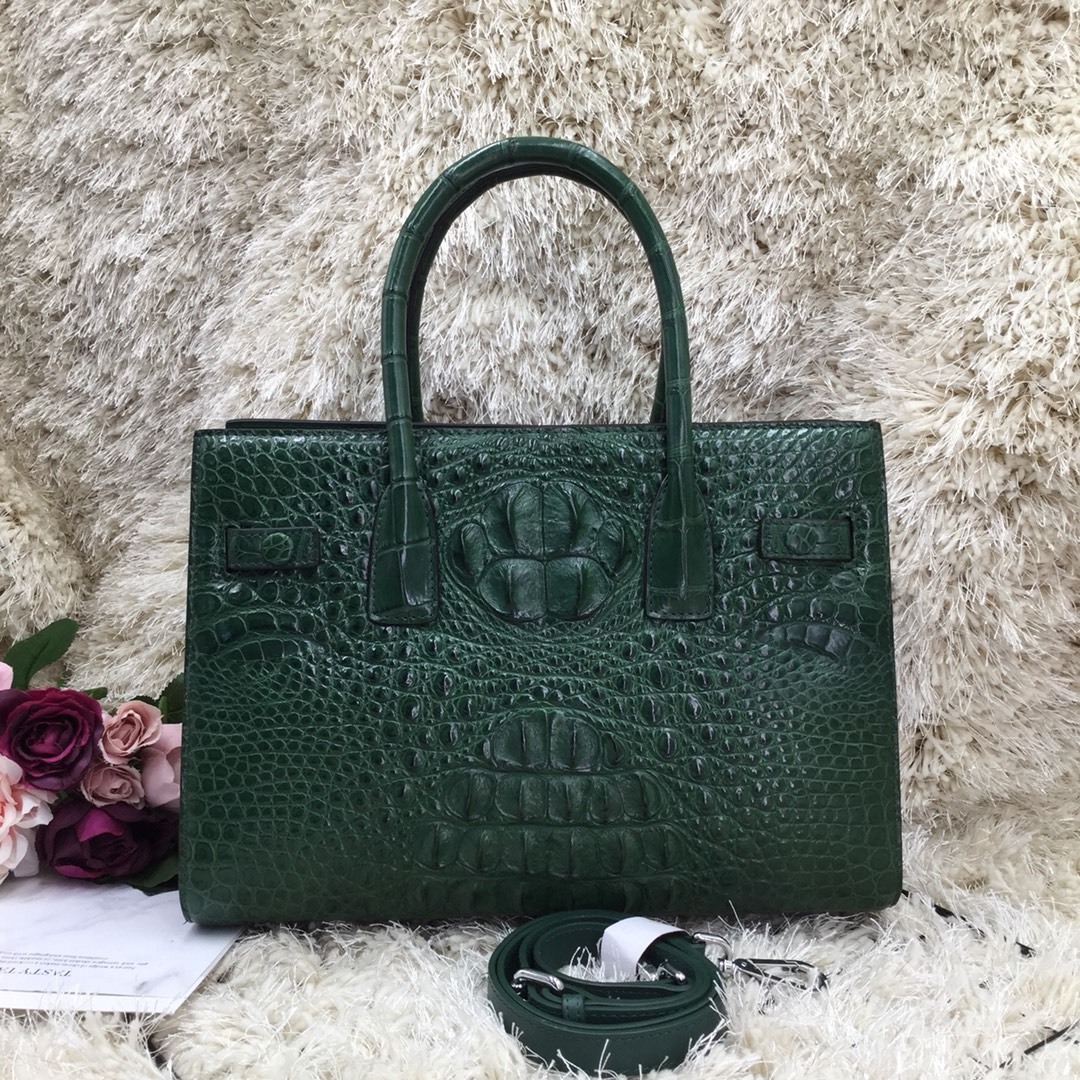 定価32万超 クロコダイル ハンドバッグ 本物保証 ワニ革バッグ レディースバッグ 本革 新品 ショルダーバッグ 未使用 ブラック ファッション レディースバッグ 皮革製