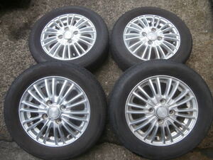 HE21S ラパンで使用 社外アルミホイル (LTタイヤ対応) 13X4.00B 4H 100PCD 155/65R13 要交換 個人宅ヤマト運輸送料着払い発送可能