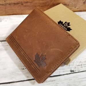 財布[アウトレット 牛革 メンズ 二つ折り財布(コーヒー・ブラウン) ZZNICK Leather 1883-1] 箱入り ファスナ収納 パスケース