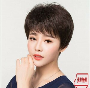  anonymity * free shipping [ wig ] dark brown .... Short ( net attaching * pile . equipped ) wig medical care for wig hair removal abc
