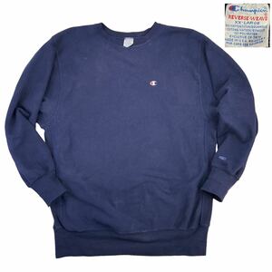 美品 【XXL】90s 刺繍タグ前期 Champion チャンピオン リバースウィーブ USA製 スウェット パーカー サイズ2XL 濃紺 ナス紺 袖目取れ 23222