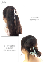 【定形外郵便OK２２０円】ヘアクリップ/べっこう柄 ループ おおきめ バンスクリップ k213☆白_画像2