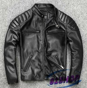 「81SHOP」レザージャケット 上品　本革 牛革　ライダースジャケット メンズファッション バイクジャケット 　革ジャン S～4XL