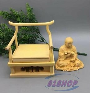 「81SHOP」空海 弘法大師座像 精密細工 木彫仏像 仏教美術