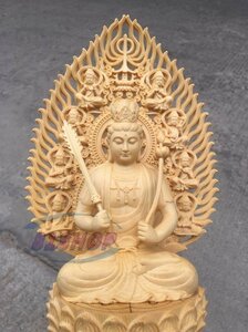 「81SHOP」極上の木彫 虚空蔵菩薩像 仏教美術 精密彫刻 仏像 手彫り 極上品