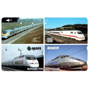 【使用済】テレホンカード ユーロネット 高速鉄道 ユーロスター RENFE DB SNCF EURONET PROMOTION BOARD 50度数×1枚 テレカ