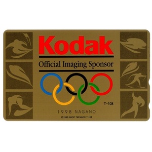 テレホンカード コダック Kodak 1998年長野オリンピック 冬季オリンピック 公式スポンサー 50度数×1枚 未使用 テレカ