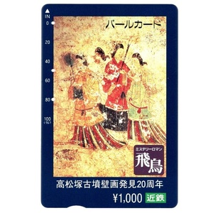 [ used ] Kinki Japan railroad ( close iron train ) pearl card Takamatsu . old . wall . discovery 20 anniversary mystery romance . bird woman group image 1 sheets 