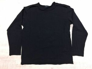 【送料無料】 JUNMEN ジュンメン Y2K 00's ネオお兄系 ロック ミリタリー エポレット付 長袖Tシャツ カットソー メンズ 切りっぱなし 黒