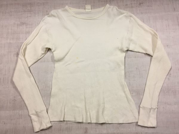 ビンテージ 50s サーマル M カットソー ワッフル 長袖 白 ホワイト