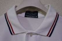 FRED PERRY フレッドペリー 半袖 鹿の子 ポロシャツ size M ホワイト トリコロール 日本製 綿100％_画像3