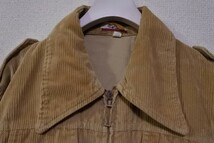 70's Unknown コーデュロイ ジャケット ショート丈 size M ベージュ ROBIN ZIP ビンテージ_画像3