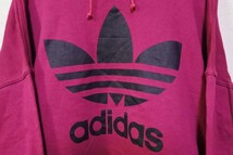 80's-90's adidas DESCENTE Vintage Hoodie size L-O アディダス デサント 変形 ショート丈 パーカー グレープ ビンテージ_画像6