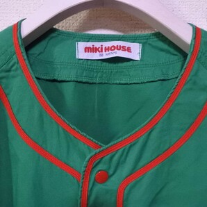 miki HOUSE MEN'S ミキハウスメンズ ベースボールシャツ size M 緑 グリーン 日本製 当時物の画像3