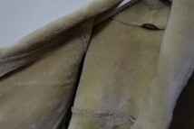 70's-80's SCOUT レザー ムートンコート 裏ボア size 50 茶系 キャメル ビンテージ_画像9