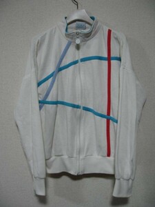 80's adidas アディダス トラックジャケット ジャージ size M 台湾製 ホワイト ビンテージ