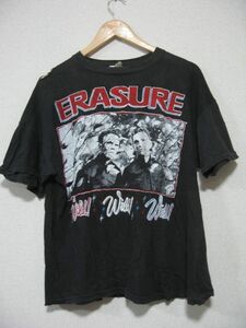 80's ERASURE WILD LIVE IN CONCERT Vintage Tee size XL イレイジャー Tシャツ 墨黒 ビンテージ