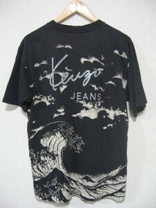 80's-90's KENZO JEANS Thirty-six Views of Mount Fuji Vintage Tee size F ケンゾー 葛飾北斎 富嶽三十六景 Tシャツ 浮世絵