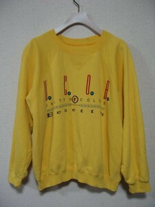 UNITED COLORS OF BENETTON Old Benetton sweat Italy made lemon yellow OLD 80's~90's