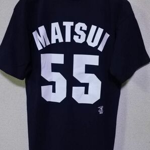 00's MLB NY ニューヨーク ヤンキース 松井秀喜 #55 Tシャツ size M ネイビー メキシコ製の画像2