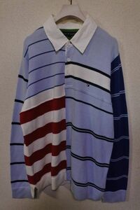 00's TOMMY HILFIGER トミーヒルフィガー 長袖 ニット ポロシャツ size L クレイジーパターン パッチワーク