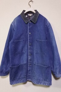 80's-90's Dickies ディッキーズ デニム カバーオール ジャケット 裏地ブランケット USA製 size 42 XL 無地