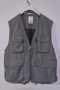 FoxFire フォックスファイヤー トレッキングベスト ナイロン マルチポケット size XL グレー系 アウトドア