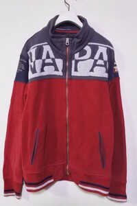 NAPAPIJRI ナパピリ スウェット ジャケット size S レッド×グレー インド製