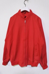 80's スタンドカラージャケット ブルゾン size L 赤 レッド 日本製 旧車 当時物