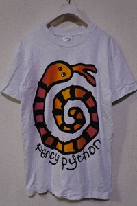 90's PINK PINEAPPLE BRADFORD UK percy python Vintage Art Tee size S ニシキヘビ 蛇 アート Tシャツ 霜降り