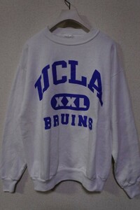 90's UCLA BRUINS XXL sweat sweatshirt size M-L white × blue college Logo 