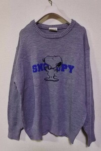 PEANUTS SNOOPY ピーナッツ スヌーピー アクリル×ポリエステル ニット セーター size LL グレー