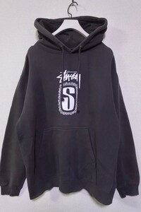 00's STUSSY スウェット パーカー size M USA製 チャコールグレー