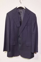 Brooks Brothers ブルックスブラザーズ ウール 2B テーラードジャケット スーツ ダークグレー ストライプ柄 A4 日本製_画像1