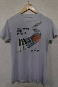 80's TDK Any way you play it. Vintage Anvil Tee size M USA製 ピアノ 鍵盤 Tシャツ ビンテージ