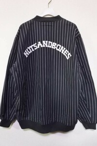 NUTS AND BONES コットン スタジャン size L ブラック×ホワイト アーチロゴ NIPPS DEV-LARGE ブッダブランド