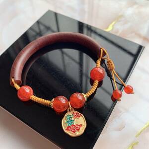 * purple . tree + dragon ...* bangle * natural tree + natural stone * free size * wrapping sack attaching * in present .17BG21912