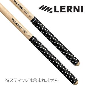 ★LERNI レルニ GT-DOT BLK/WHI ドット柄 黒/白 ドラムスティック用 グリップテープ 4枚セット 2ペア分 ★新品メール便