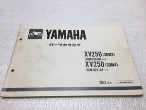 5642 ヤマハ ビラーゴ250 XV250 (3DM3) (3DM4) パーツカタログ パーツリスト 1989-2発行