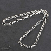 シルバー925 チェーンネックレス メンズ silver925 ボックスチェーン 銀 ボックスチェーンネックレス 幅5mm 長さ60cm_画像3