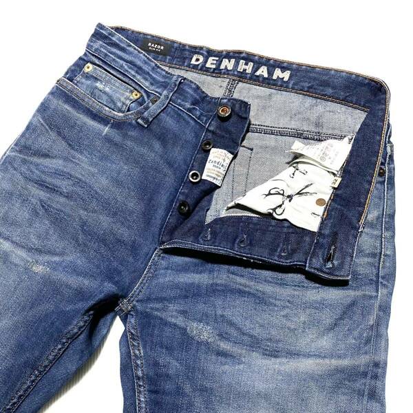 DENHAM デンハム RAZOR Candiani SLIM FIT ストレッチ セルビッジ デニム パンツ ジーンズ サイズ28