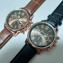 新品　腕時計　高級感　ゴージャス　黒と茶色のセット　_画像1