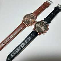 新品　腕時計　高級感　ゴージャス　黒と茶色のセット　4_画像6